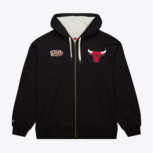 Men's Mitchell & Ness Playoff Win 2.0 Full Zip Fleece Vintage Logo Bulls