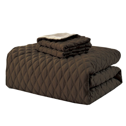 Elegant Comfort 3-Piece Diamond Quilted Reversible Bedspread Coverlet Set