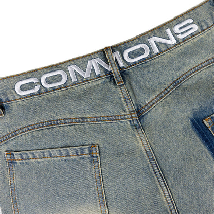 Commons Studios ‘Star’ Washed Denim Short Old Gold