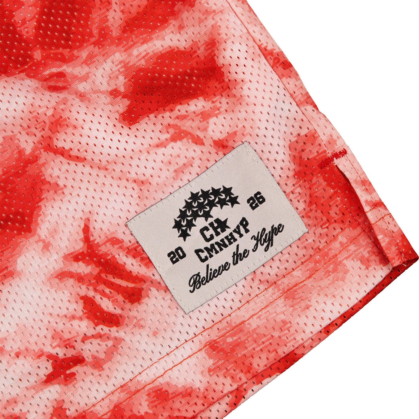 Common Hype Aura Tie Dye Mesh Short Crimson