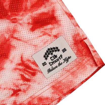 Common Hype Aura Tie Dye Mesh Short Crimson