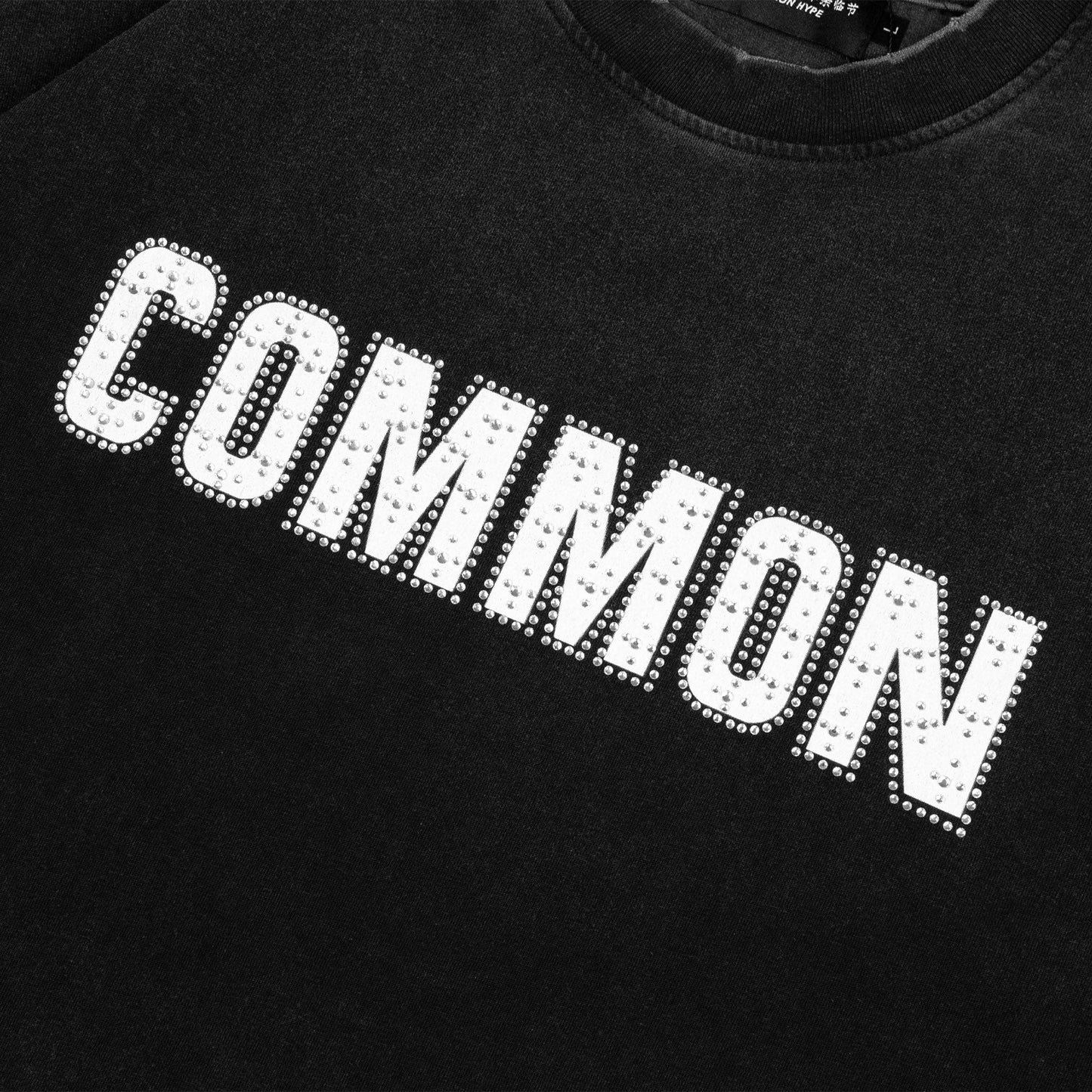 Common Hype Rhinestone Tee Vintage Black