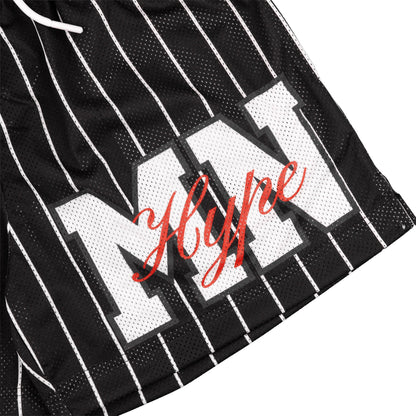 Common Hype Split Pinstripe Mesh Short Jet Black