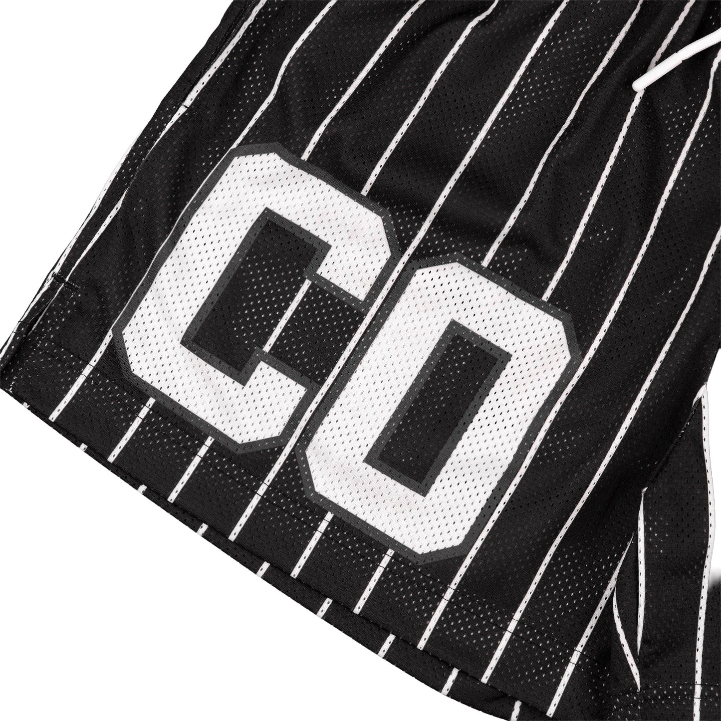 Common Hype Split Pinstripe Mesh Short Jet Black