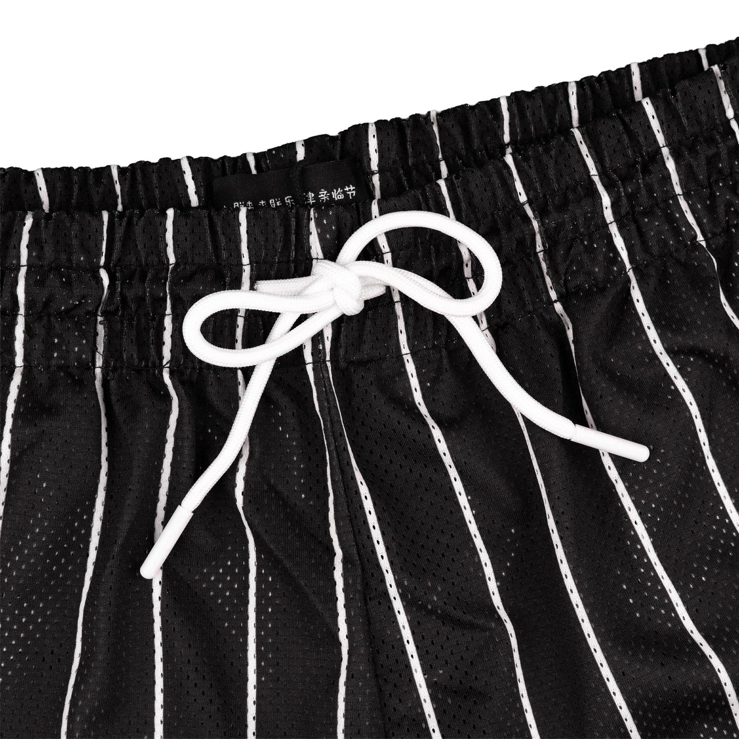 Common Hype Split Pinstripe Mesh Short Jet Black