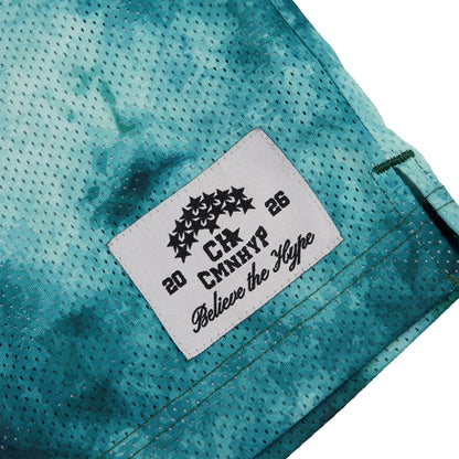 Common Hype Aura Tie Dye Mesh Short Sage