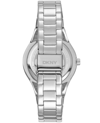 Dkny Women Watch, Silver Color Case, Silver Dial, Stainless Steel Metal Bracelet, 3 Hands, 5 Atm-5