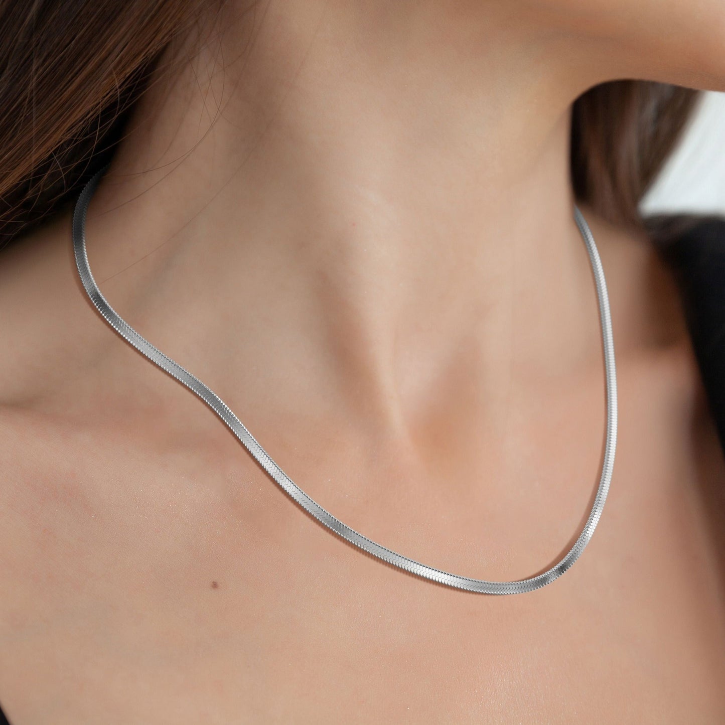 Mint & Lily Herringbone Gold Chain Necklace