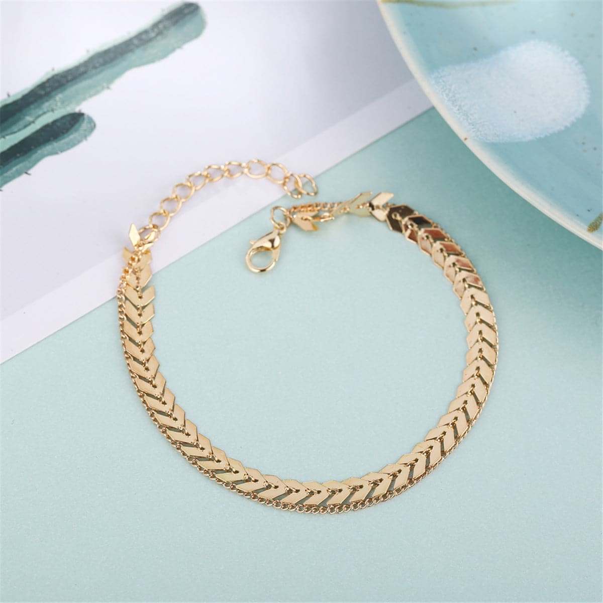 Goldtone Chain Layer Anklet