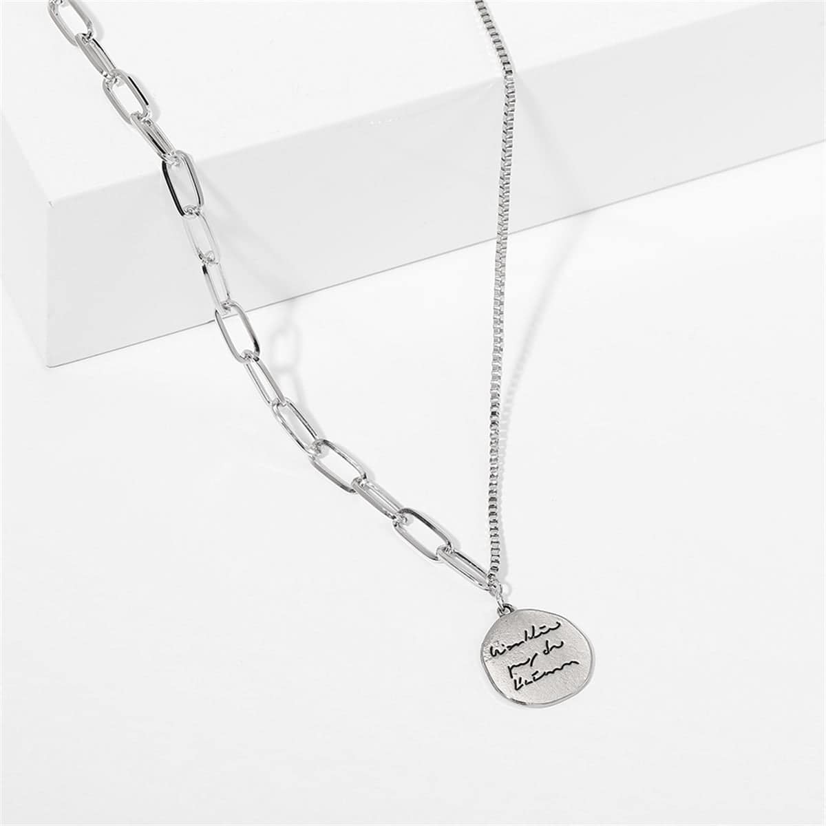 Silvertone Coin Pendant Necklace
