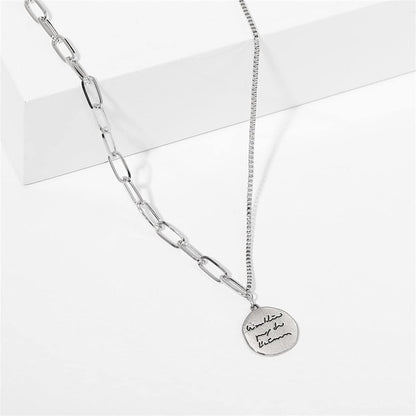 Silvertone Coin Pendant Necklace