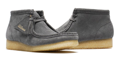 Clarks Women's Wallabee Boot Grey/Blue Suede Booties