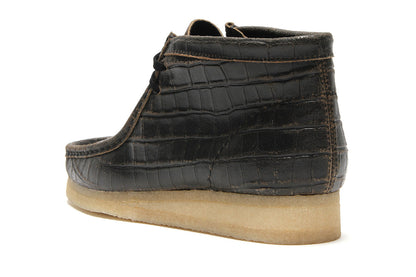 Clarks Women's Wallabee Boot Blkcroc Distress Booties