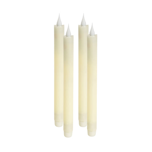 Melrose International LED Wax Taper Candle with Moving Flame (Set of 4)