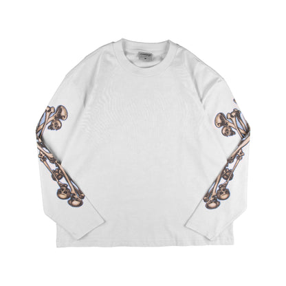 Commons Bad to the Bone Long Sleeve Tee White