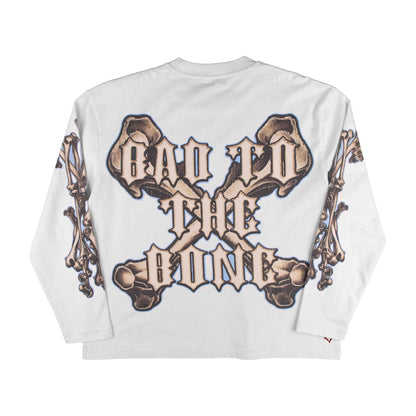 Commons Bad to the Bone Long Sleeve Tee White