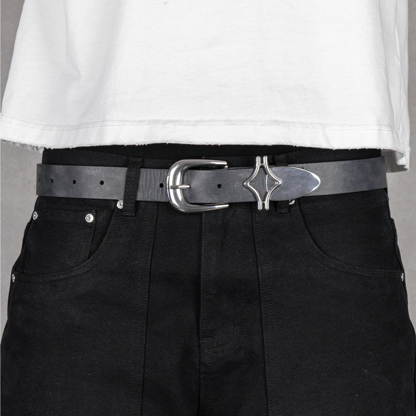 Commons Studios Outlaw Leather Belt Onyx