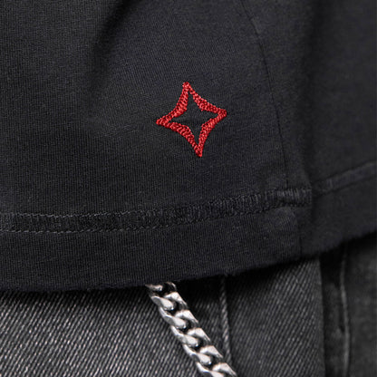 Commons Blank Star Embroidered Tee Jet Black