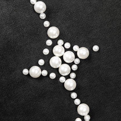 Commons Pearled Star Hoodie Vintage Black