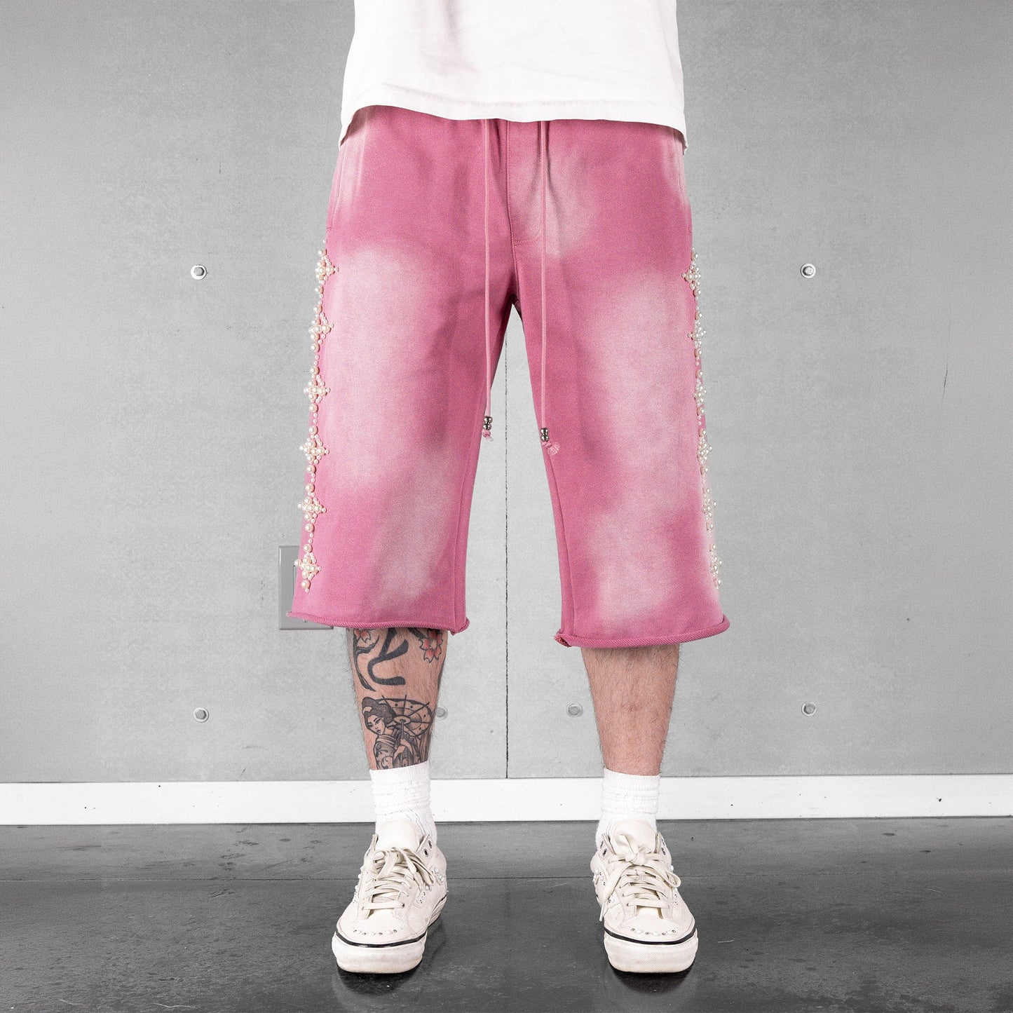 Commons Pearled Star Sweatshort Pink