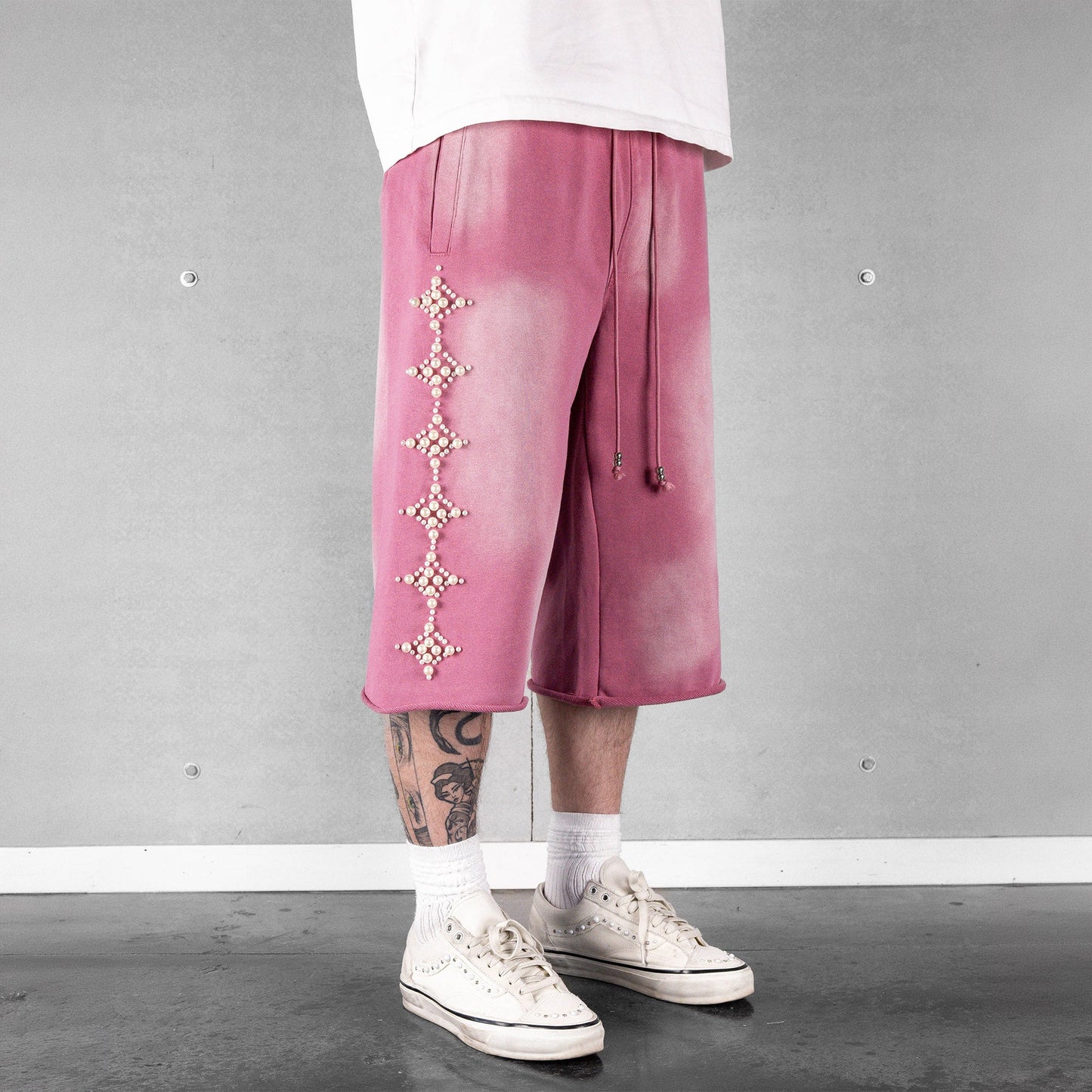 Commons Pearled Star Sweatshort Pink