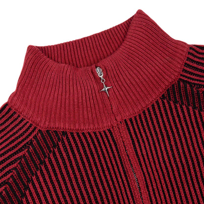 Commons Star Zip-Up Knit Plum