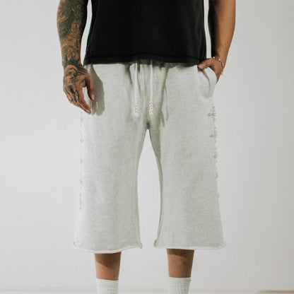 Commons Pearled Star Sweatshort Heather Grey