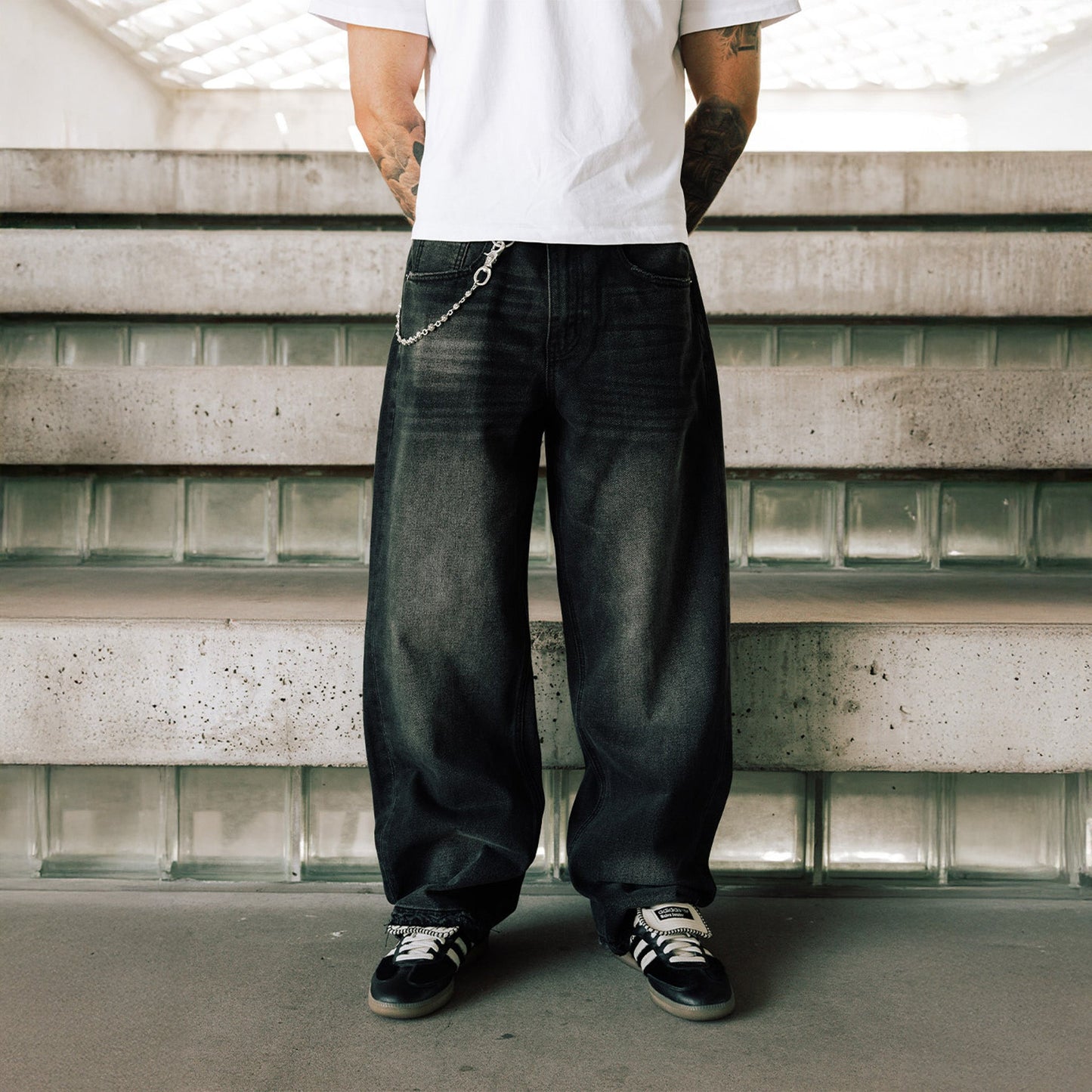 Commons Studios Washed Straight Denim Pant Granite