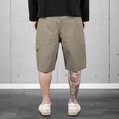 Commons Double Knee Canvas Short Faded Green
