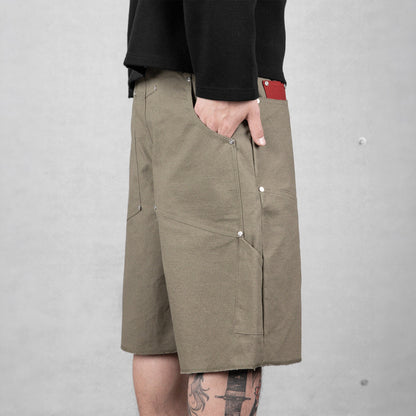 Commons Double Knee Canvas Short Faded Green