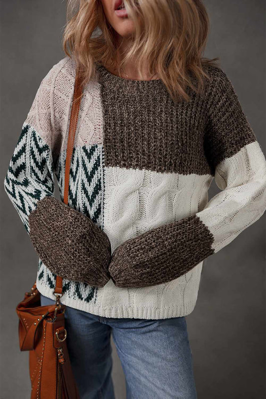 Threaded Pear Norah Knotted Loose Fit Sweater