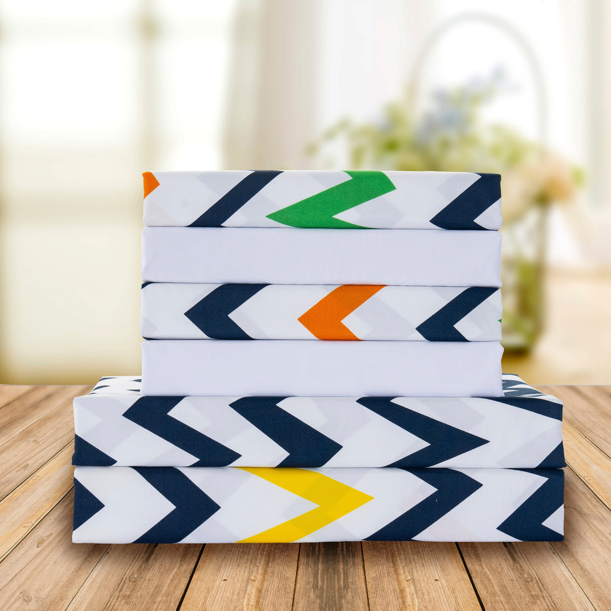 Elegant Comfort 6-Piece Chevron Pattern - Soft as a Hotel Premium Qual ...