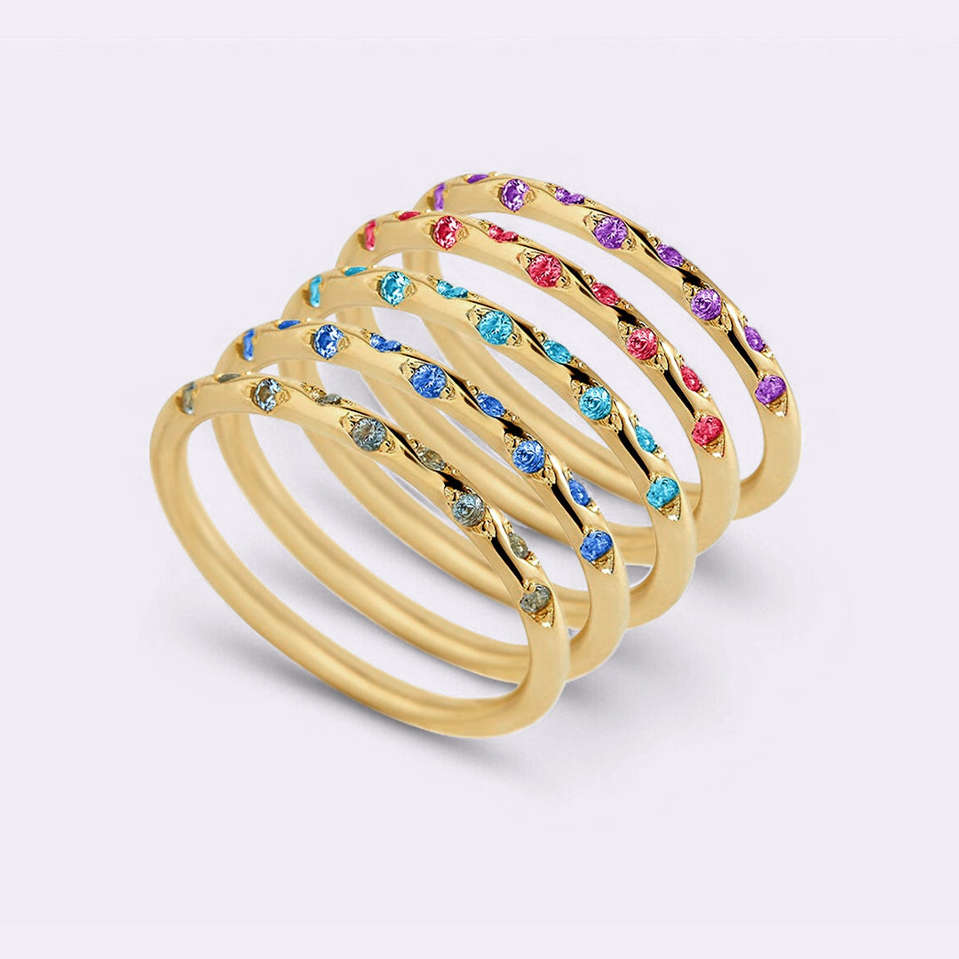 Mint & Lily Dainty Constellation Birthstone Ring