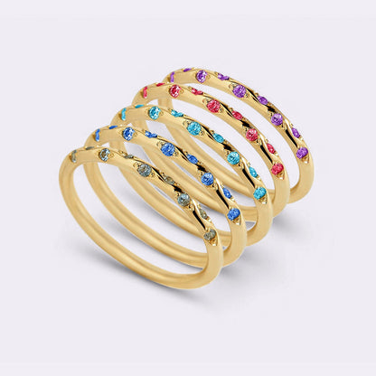 Mint & Lily Dainty Constellation Birthstone Ring