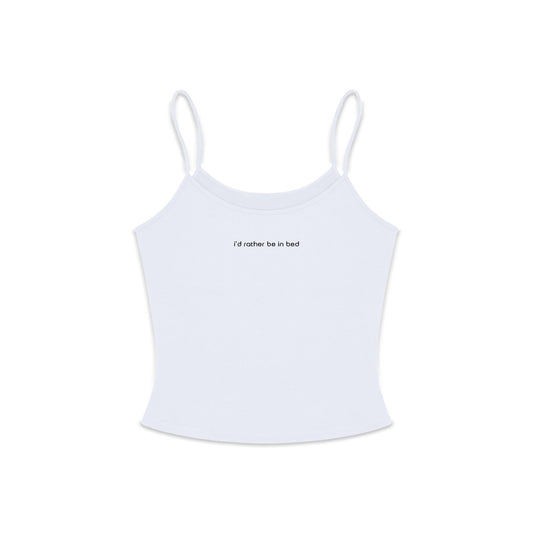 Compliments Rather Be in Bed Women's Tank White