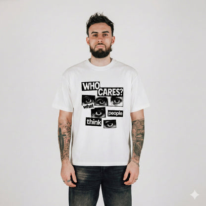Compliments Who Cares White Vintage Shirt