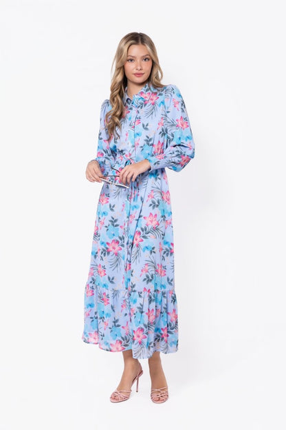 Connie Dress (Blue Ground)