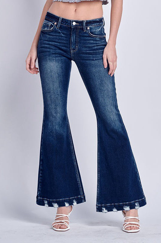 Mia Mid Rise Super Flare Jeans