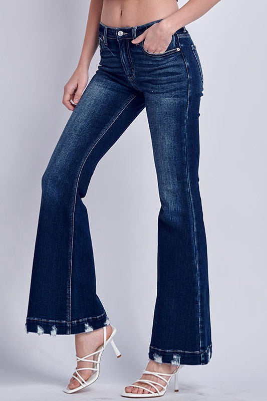 Mia Mid Rise Super Flare Jeans