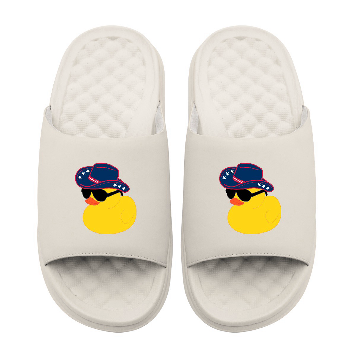 Rubber Duck Cowboy Motive Slide Sandals