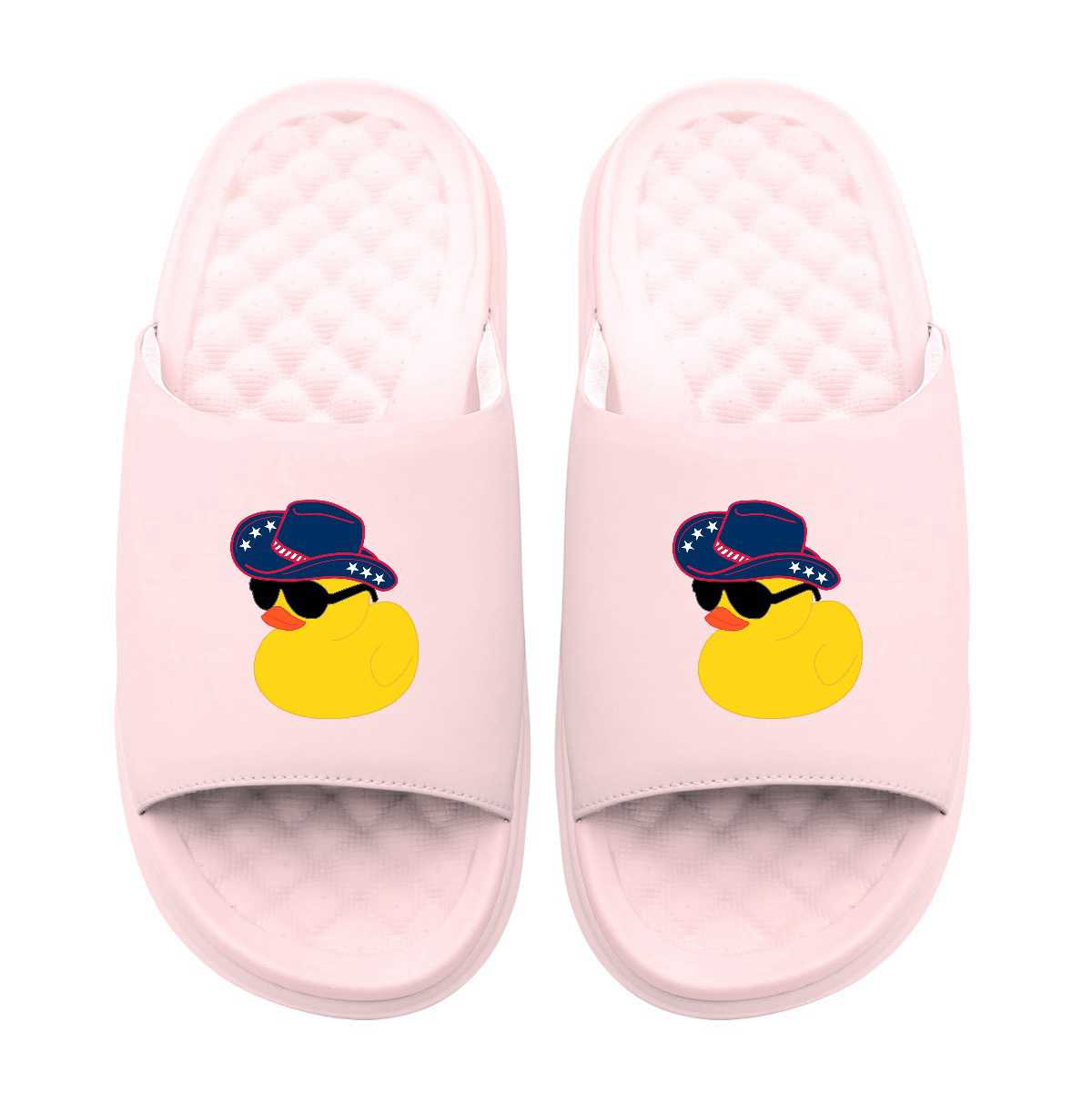 Rubber Duck Cowboy Motive Slide Sandals