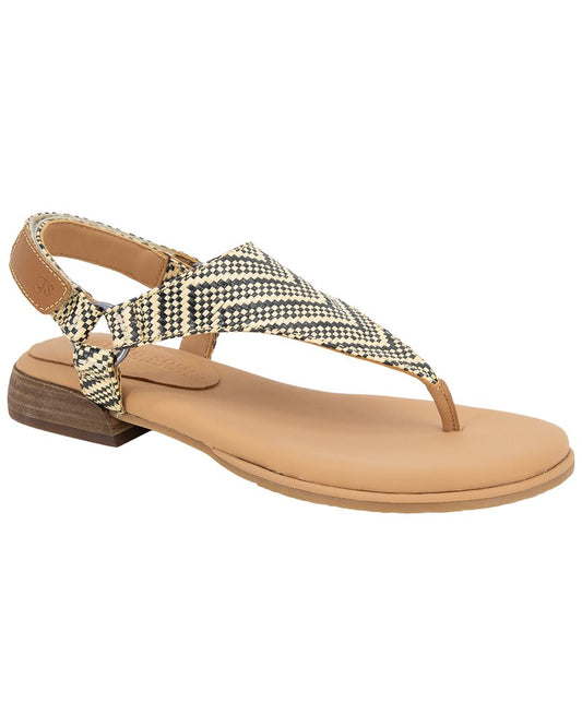 BLACK/TAN RAFFIA-