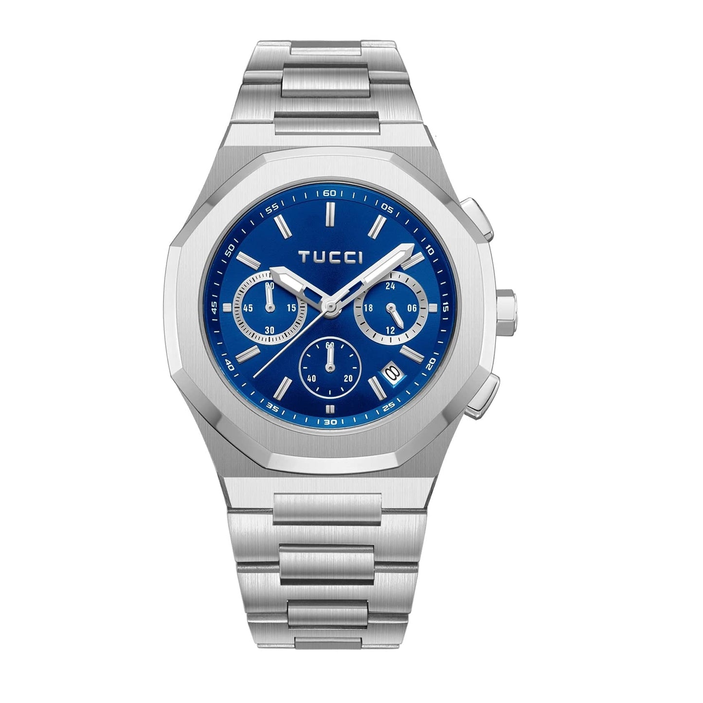 Silver Tone Blue-
