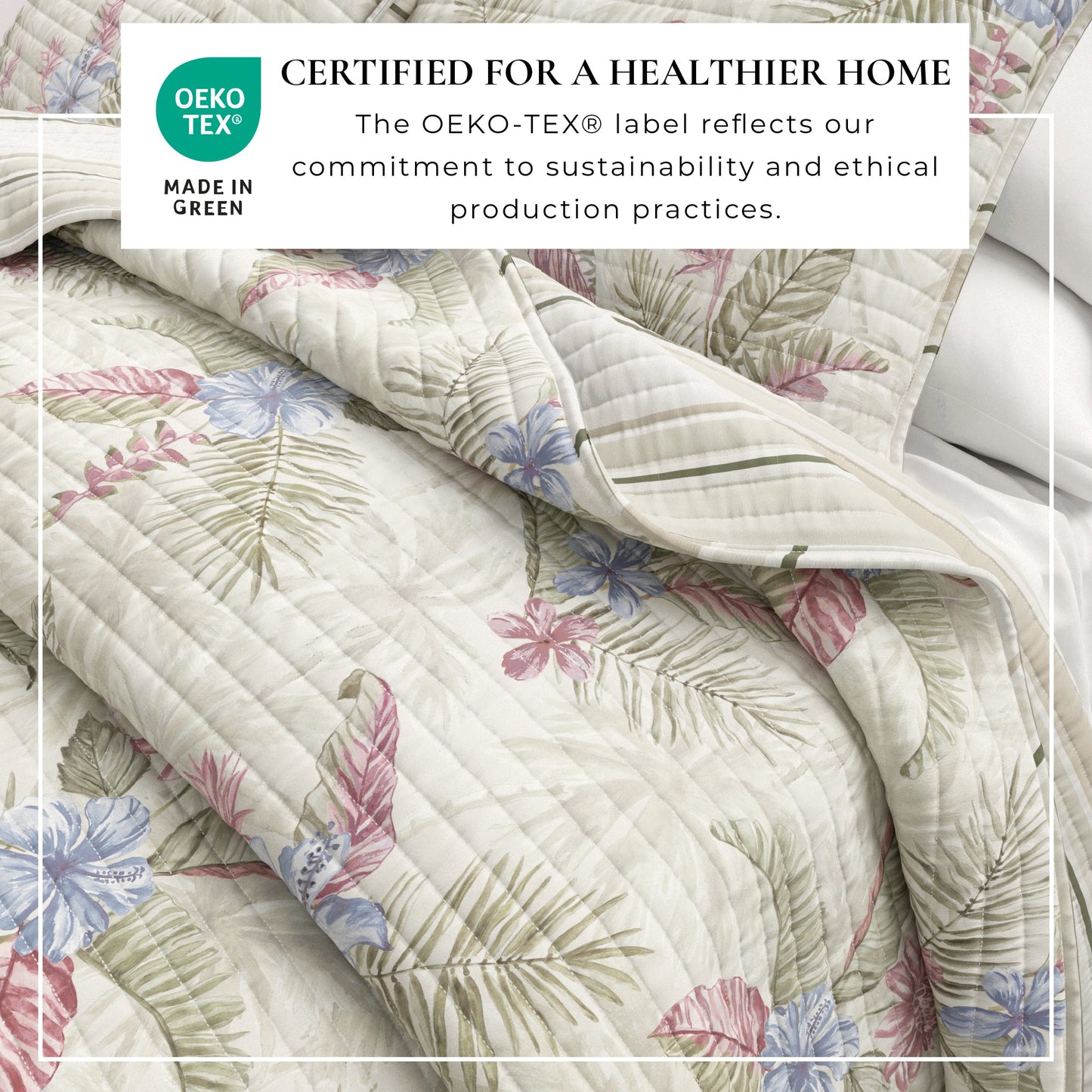 Floral Printed Cotton Quilt Set - Mendocino Collection