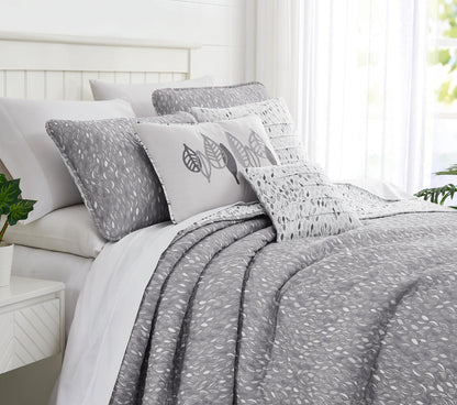 Botanical leaves Grey-