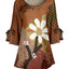 Brown Daisy Floral Patchwork