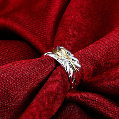 Silvertone & Goldtone Wing Open Ring