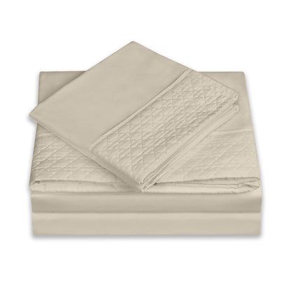 Elegant Comfort Quilted 4-Piece Sheet Set, Premium Hotel Quality