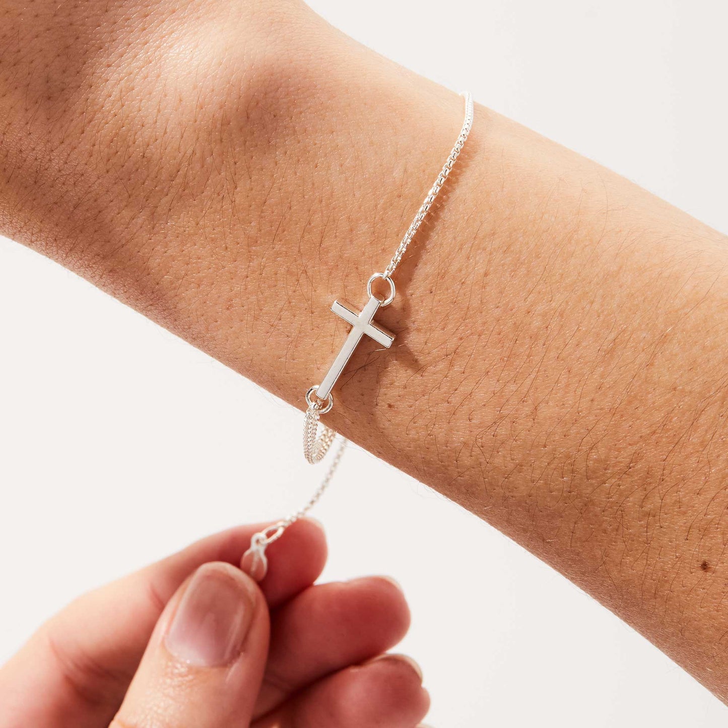 Pull Chain Cross Bracelet