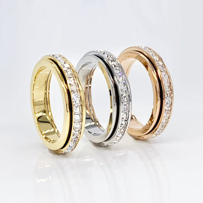 Mint & Lily Crystal Statement Spinning Fidget Ring